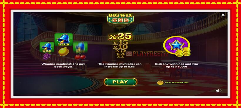 Slot machine Big Win x25 with access to free game online, picture 1