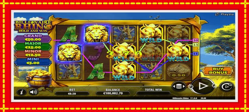 Slot machine Billionaire Rhino with access to free game online, picture 4