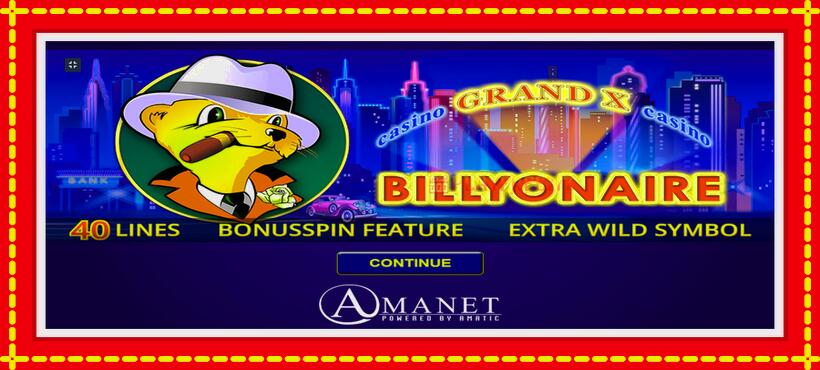 Slot machine Billyonaire with access to free game online, picture 1