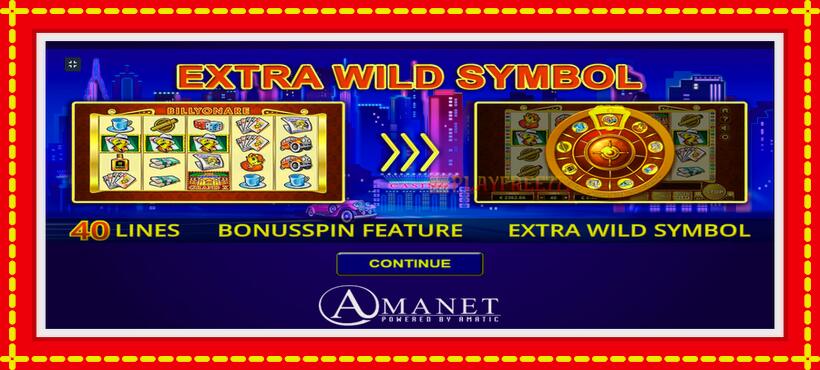 Slot machine Billyonaire with access to free game online, picture 2