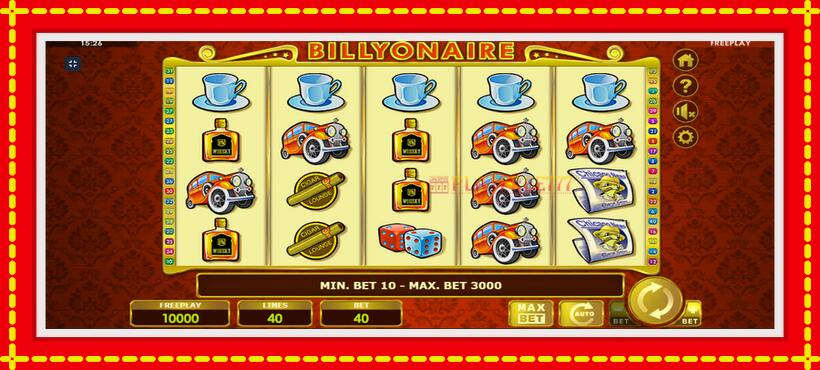 Slot machine Billyonaire with access to free game online, picture 3