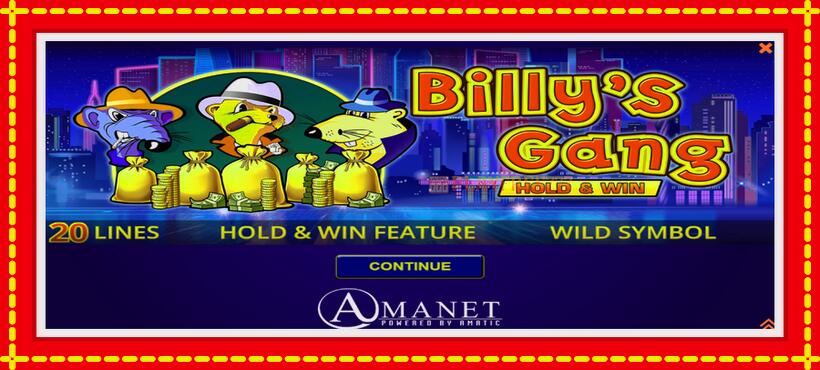 Slot machine Billys Gang with access to free game online, picture 1