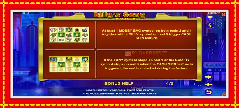 Slot machine Billys Gang with access to free game online, picture 7