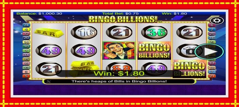 Slot machine Bingo Billions with access to free game online, picture 2