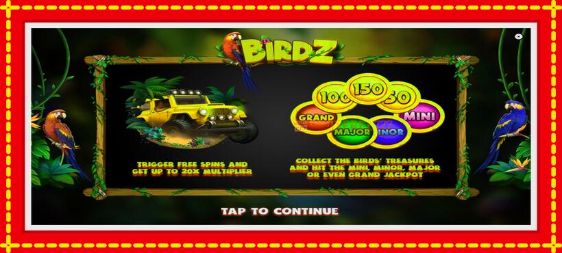 Slot machine BIRDZ with access to free game online, picture 1