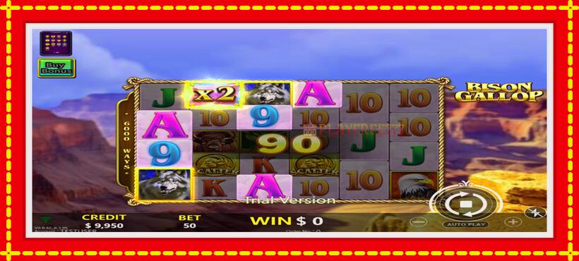 Slot machine Bison Gallop with access to free game online, picture 1