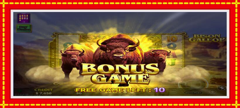 Slot machine Bison Gallop with access to free game online, picture 2