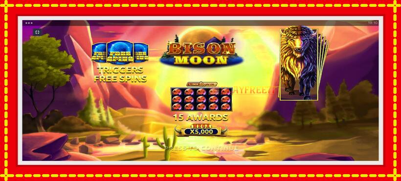 Slot machine Bison Moon Megaways with access to free game online, picture 1