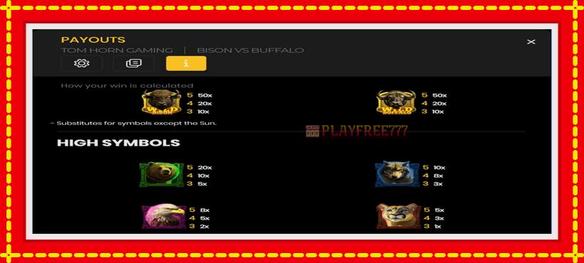 Slot machine Bison vs Buffalo with access to free game online, picture 6