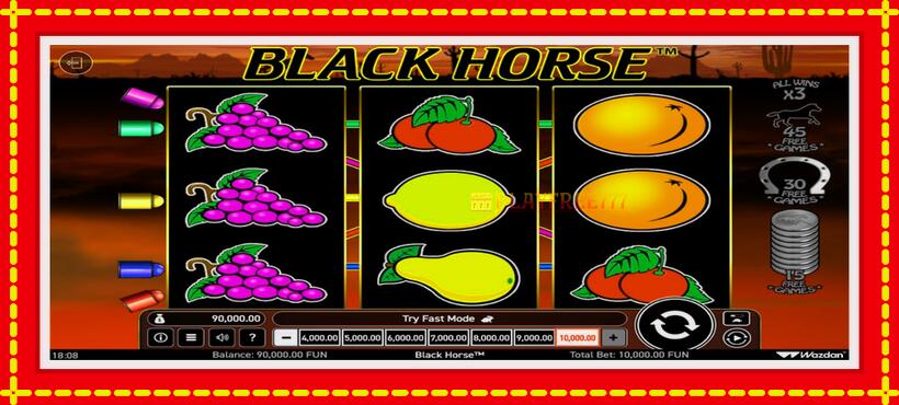 Slot machine Black Horse with access to free game online, picture 1