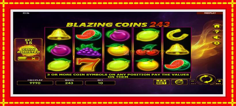 Slot machine Blazing Coins 243 with access to free game online, picture 2