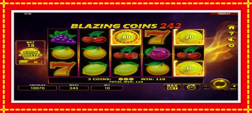 Slot machine Blazing Coins 243 with access to free game online, picture 3