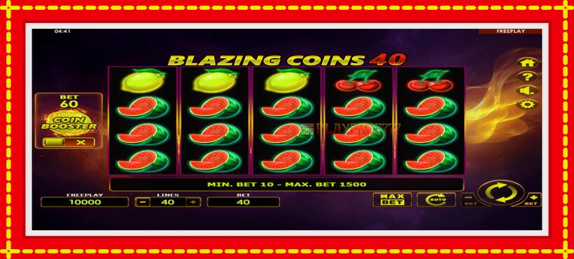 Slot machine Blazing Coins 40 with access to free game online, picture 2