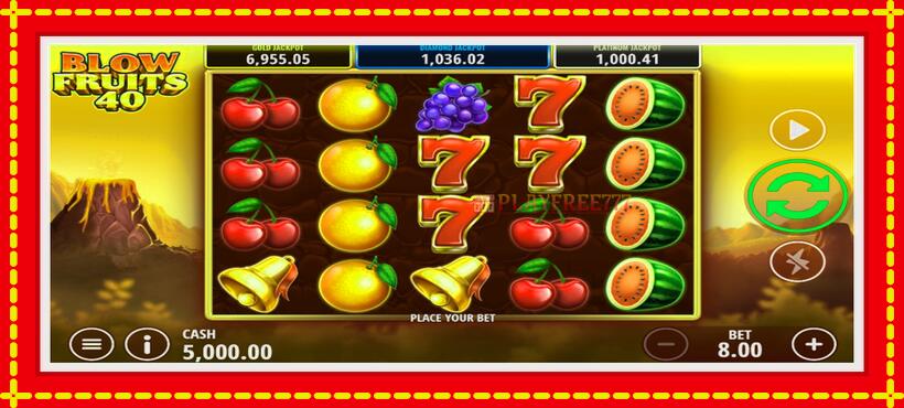 Slot machine Blow Fruits 40 with access to free game online, picture 1