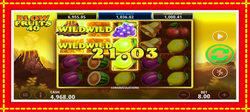 Slot machine Blow Fruits 40 with access to free game online, picture 2