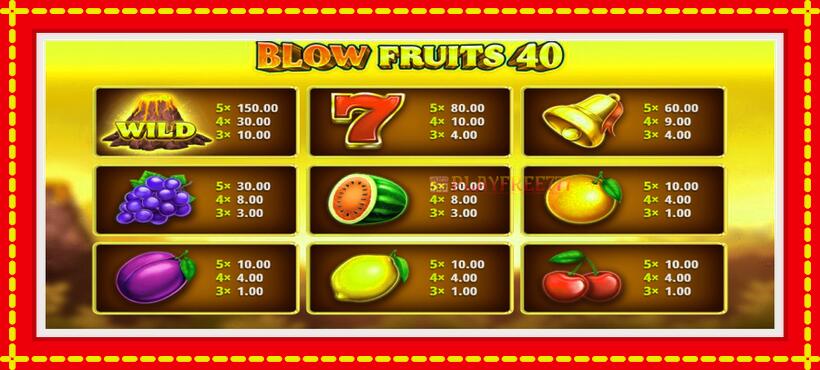 Slot machine Blow Fruits 40 with access to free game online, picture 4