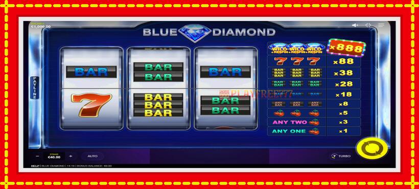 Slot machine Blue Diamond with access to free game online, picture 2