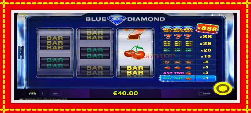 Slot machine Blue Diamond with access to free game online, picture 3