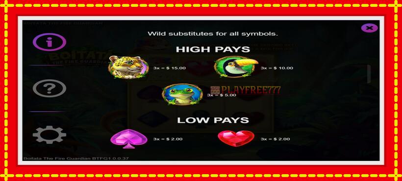 Slot machine Boitata The Fire Guardian with access to free game online, picture 5