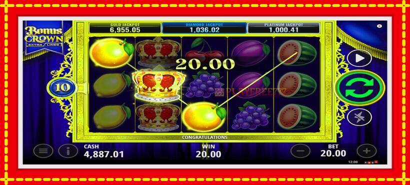 Slot machine Bonus Crown with access to free game online, picture 3