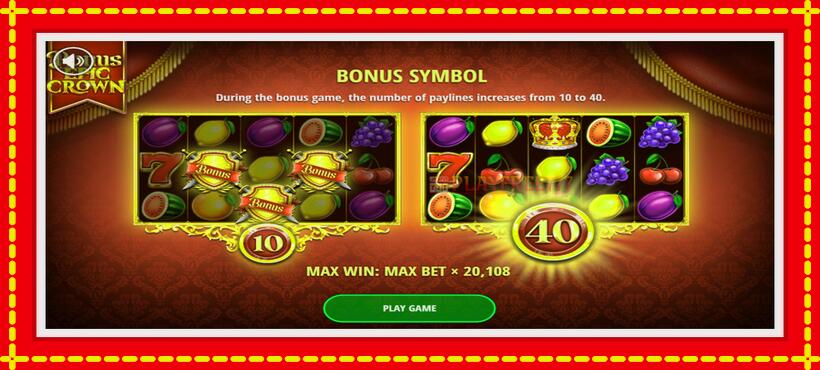 Slot machine Bonus Epic Crown with access to free game online, picture 1