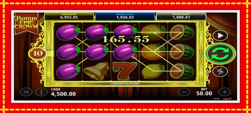 Slot machine Bonus Epic Crown with access to free game online, picture 3