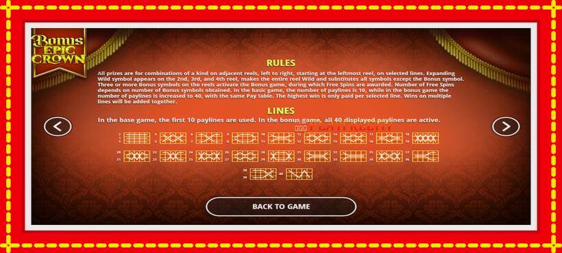 Slot machine Bonus Epic Crown with access to free game online, picture 6