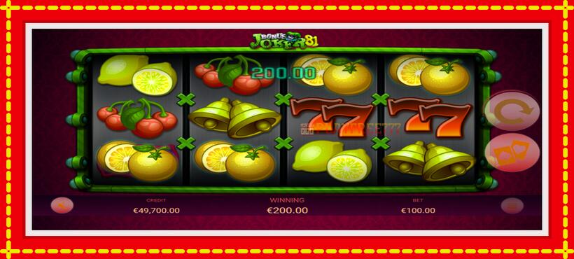 Slot machine Bonus Joker 81 with access to free game online, picture 2