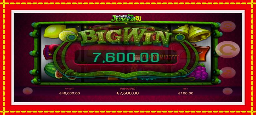 Slot machine Bonus Joker 81 with access to free game online, picture 3