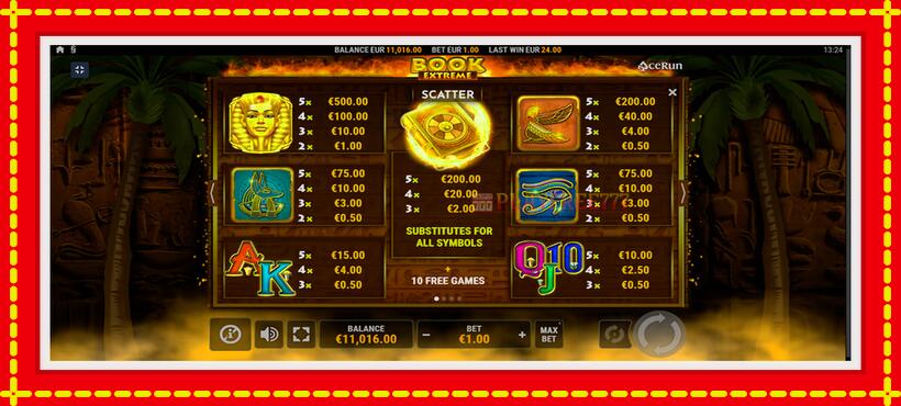 Slot machine Book Extreme with access to free game online, picture 6