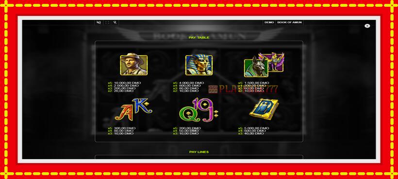 Slot machine Book of Amun with access to free game online, picture 5