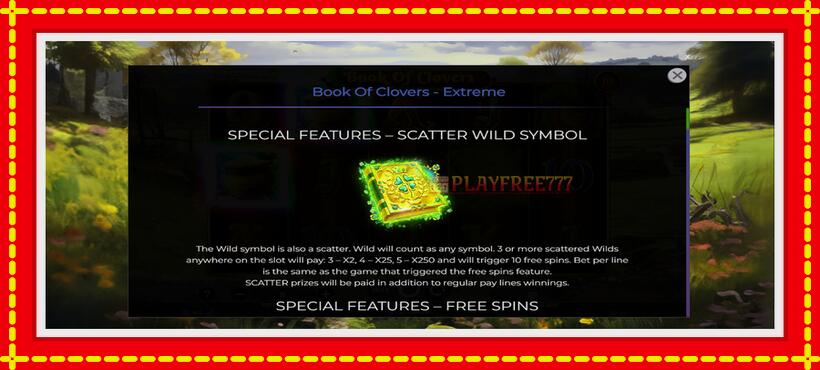 Slot machine Book of Clovers - Extreme with access to free game online, picture 5