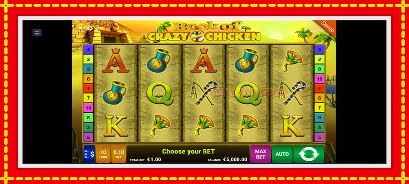 Slot machine Book of Crazy Chicken with access to free game online, picture 1