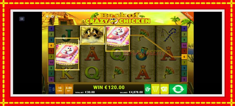 Slot machine Book of Crazy Chicken with access to free game online, picture 2