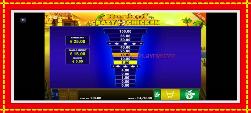 Slot machine Book of Crazy Chicken with access to free game online, picture 5