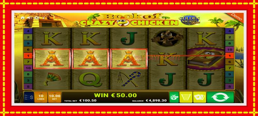 Slot machine Book of Crazy Chicken Golden Nights with access to free game online, picture 3