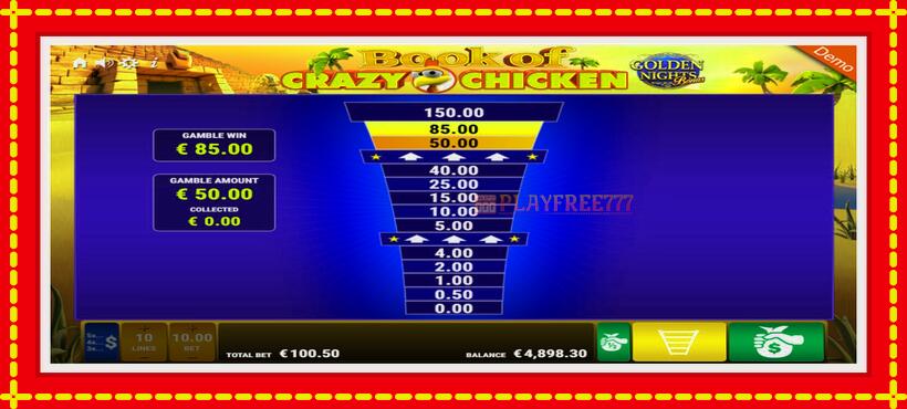 Slot machine Book of Crazy Chicken Golden Nights with access to free game online, picture 4