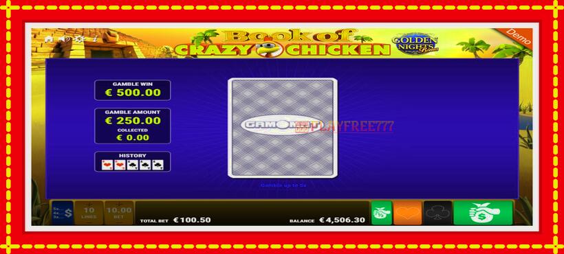 Slot machine Book of Crazy Chicken Golden Nights with access to free game online, picture 5