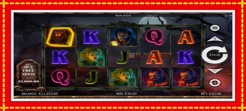 Slot machine Book of Evil with access to free game online, picture 2