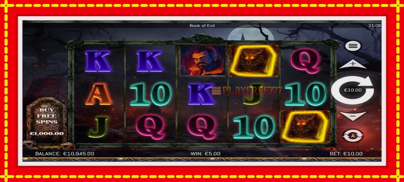 Slot machine Book of Evil with access to free game online, picture 3