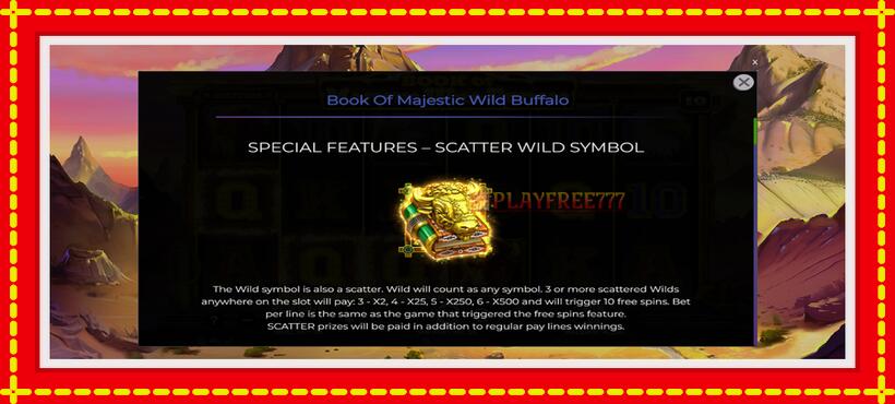 Slot machine Book of Majestic Wild Buffalo with access to free game online, picture 5