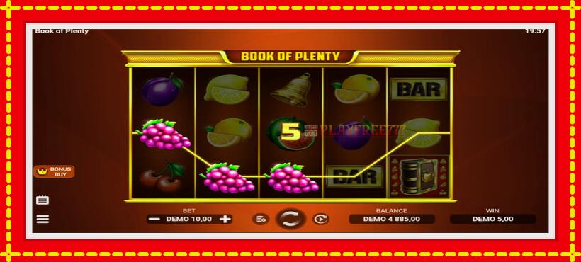 Slot machine Book of Plenty with access to free game online, picture 3