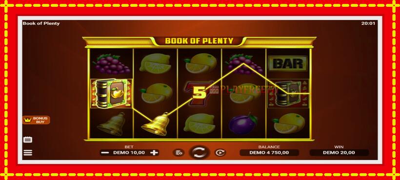 Slot machine Book of Plenty with access to free game online, picture 4