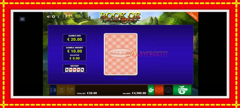 Slot machine Book of Romeo and Julia with access to free game online, picture 4