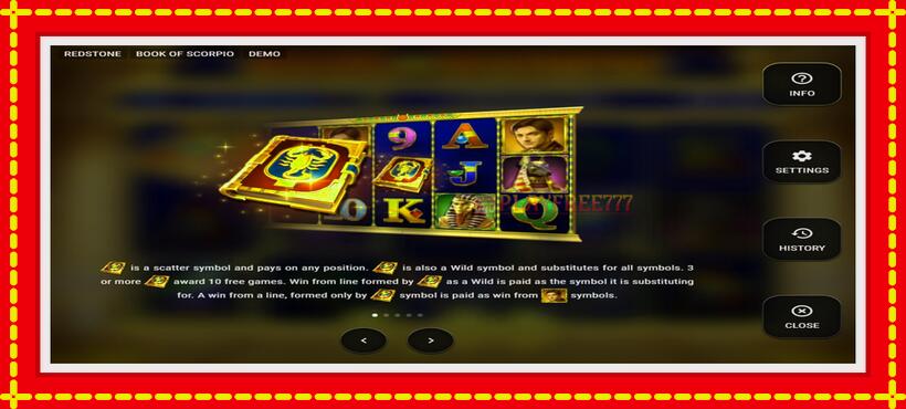 Slot machine Book of Scorpio with access to free game online, picture 4