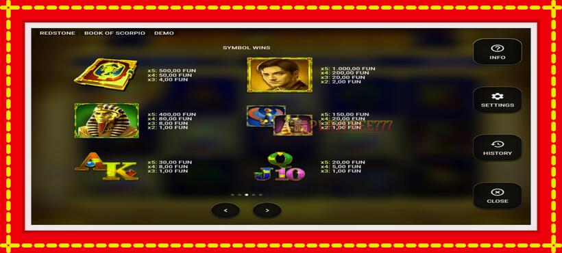 Slot machine Book of Scorpio with access to free game online, picture 6