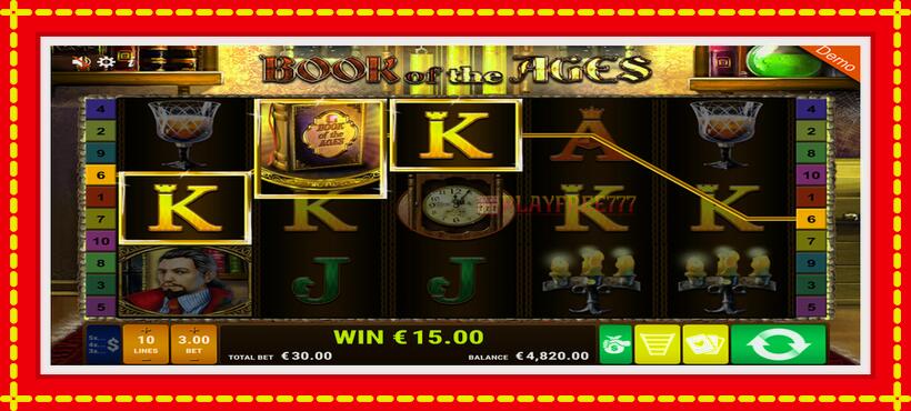 Slot machine Book of the Ages with access to free game online, picture 4