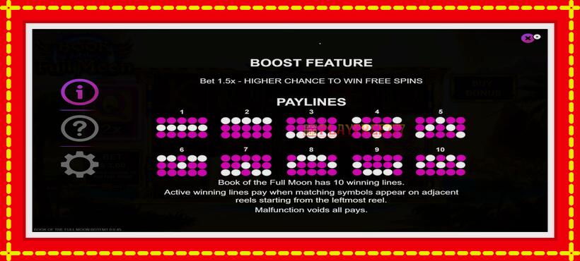 Slot machine Book of the Full Moon with access to free game online, picture 7