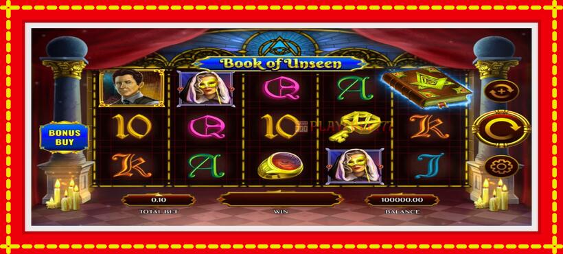 Slot machine Book of Unseen with access to free game online, picture 1