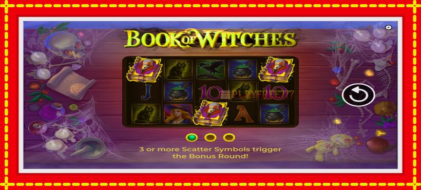 Slot machine Book of Witches with access to free game online, picture 1